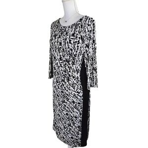 Lauren Ralph Lauren ~Dress Size 16~ Beige/Black Colorblick Dress 3/4 Sleeve.